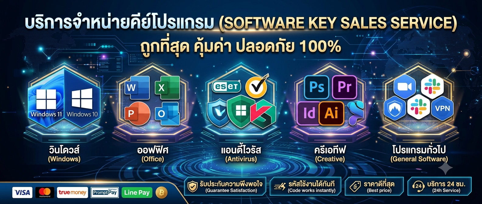 จำหน่ายคีย์โปรแกรมแท้